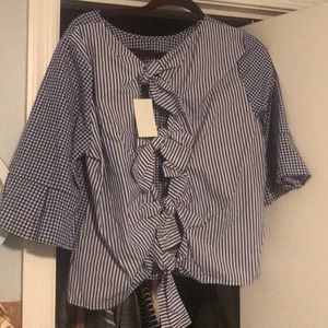 Bow back gingham top